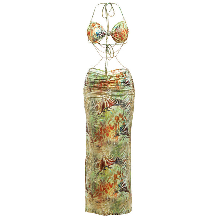 Damen Bikini Set mit elegantem Wickeldesign und floralem Muster Drune