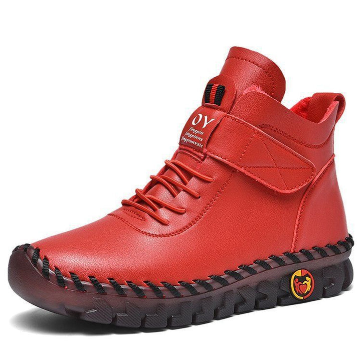 Herren nan knöchelhohe Freizeit-Lederimitat-Boots mit Klettverschluss gepolsterter Komfortinnensohle und profilierter Gummilaufsohle Drune