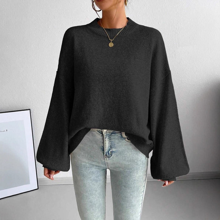 Damen lässiger Pullover mit modischen Ballonärmeln und strukturiertem Stoff Drune