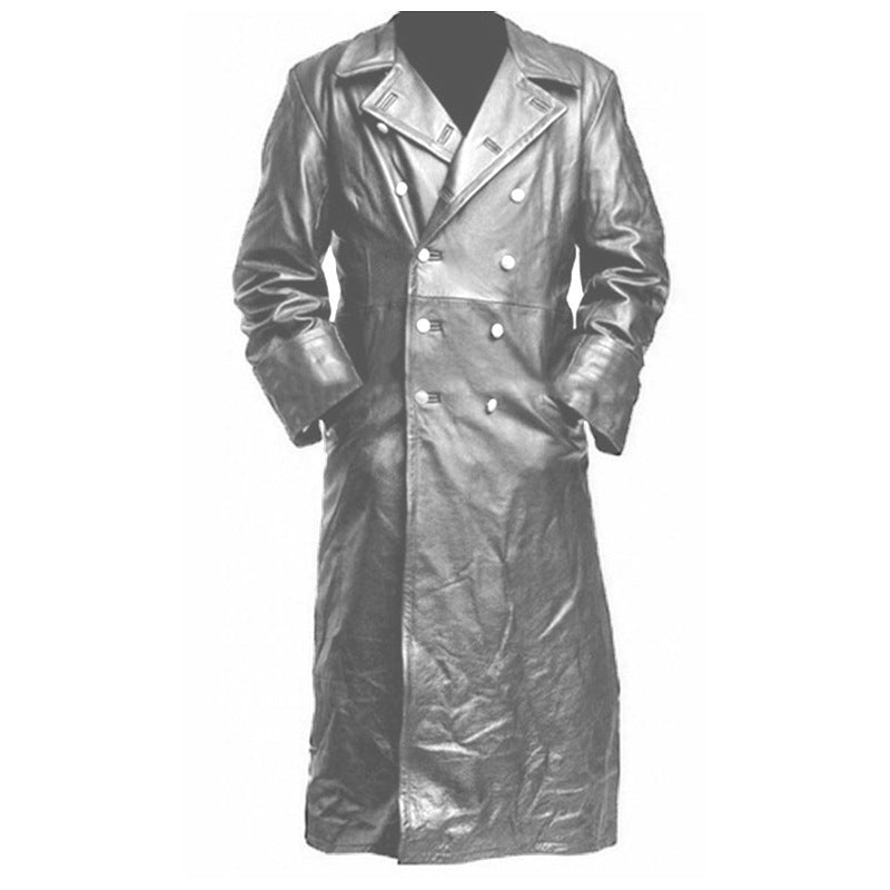 Herren eleganter und glänzender Trenchcoat Drune