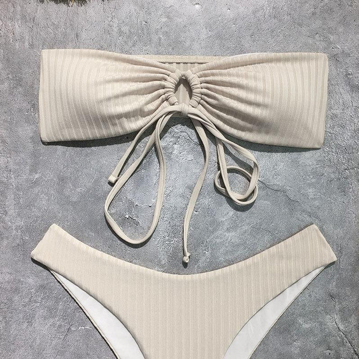 Damen Bandeau-Bikini mit Wickelrock Drune