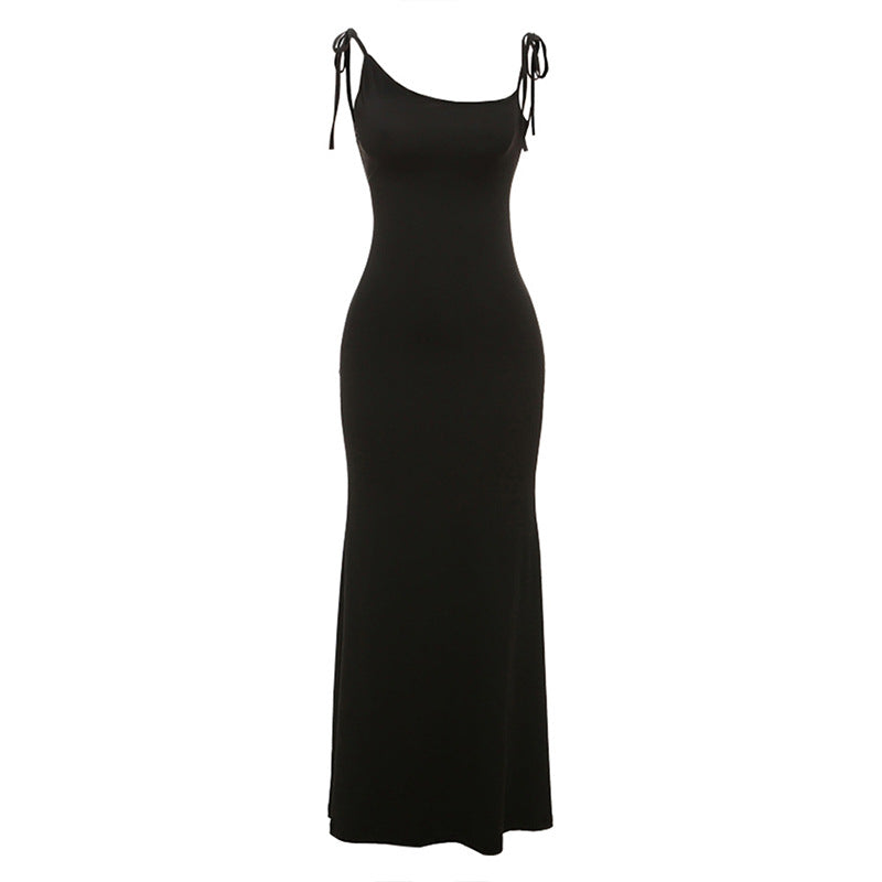 Damen Langes Abendkleid mit verstellbaren Spagettiträgern und figurbetontem Schnitt Drune