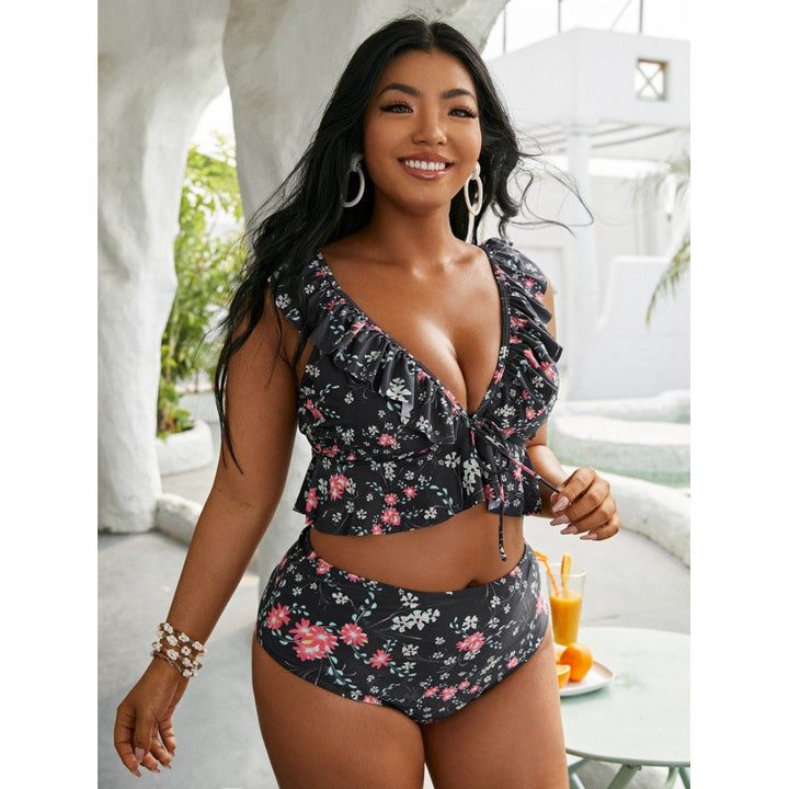 Damen Bikini-Set mit Rüschendesign und verstellbarem Oberteil Drune