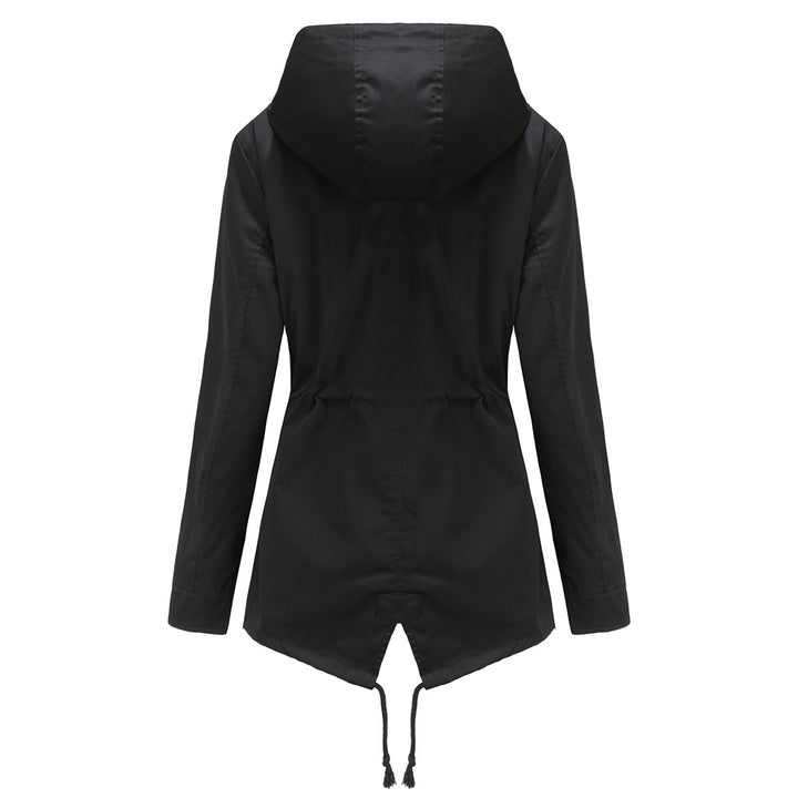 Damen nan wasserabweisender Parka mit taillenkordel und asymmetrischem Saum Drune