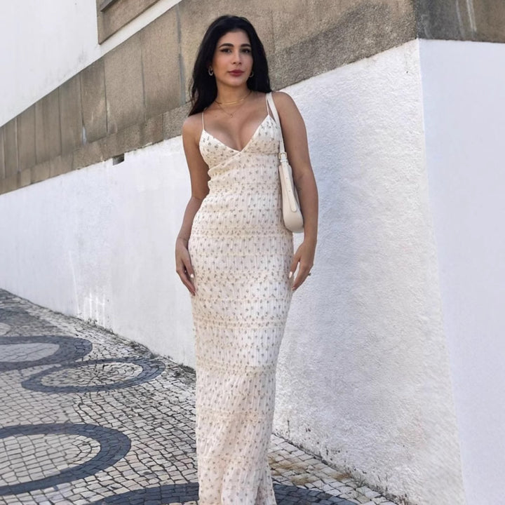 Damen elegantes Maxikleid Drune