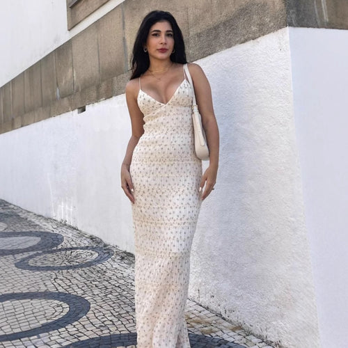 Damen elegantes Maxikleid Drune