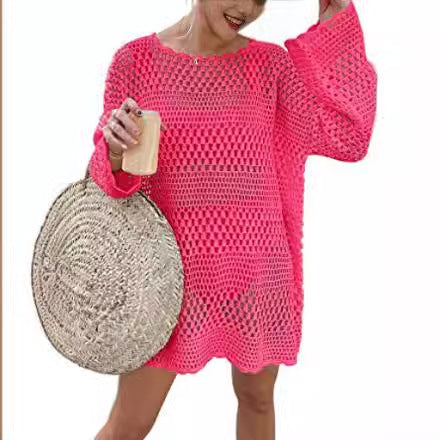 Damen luftiges Häkelkleid Drune