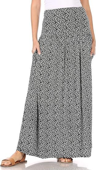 Damen Maxi-Rock mit elastischem Bund und Taschen Drune