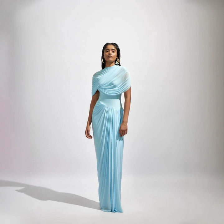 Damen Maxikleid mit eleganter Drapierung und asymmetrischen Cut-Outs Drune