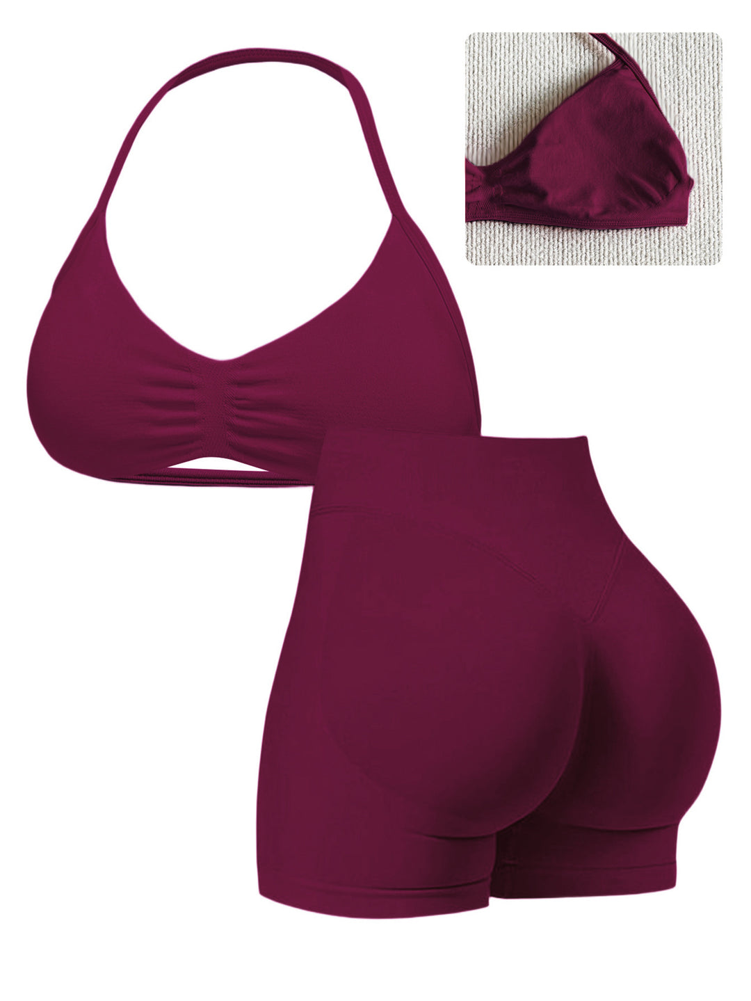 Damen Sportlicher Bikini mit gepolstertem Oberteil und hoher Taille Drune