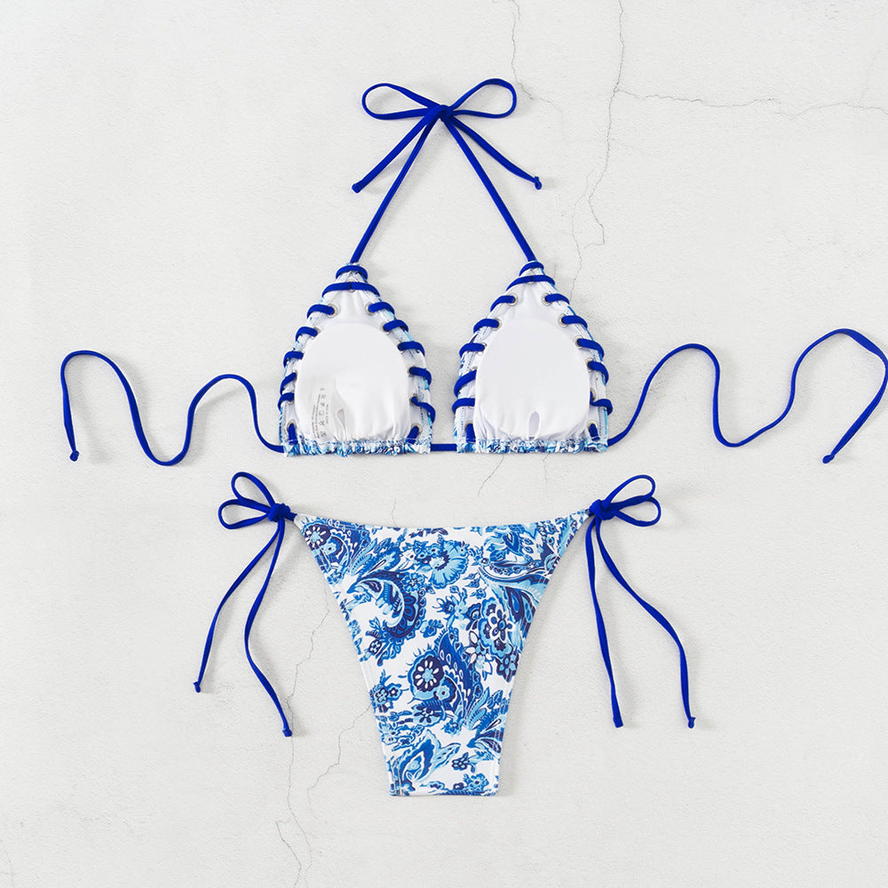 Damen Triangel-Bikini mit verspieltem Schnürdesign Drune