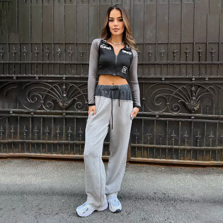 Damen Bequeme Freizeithose mit elastischem Bund und trendigem Design Drune
