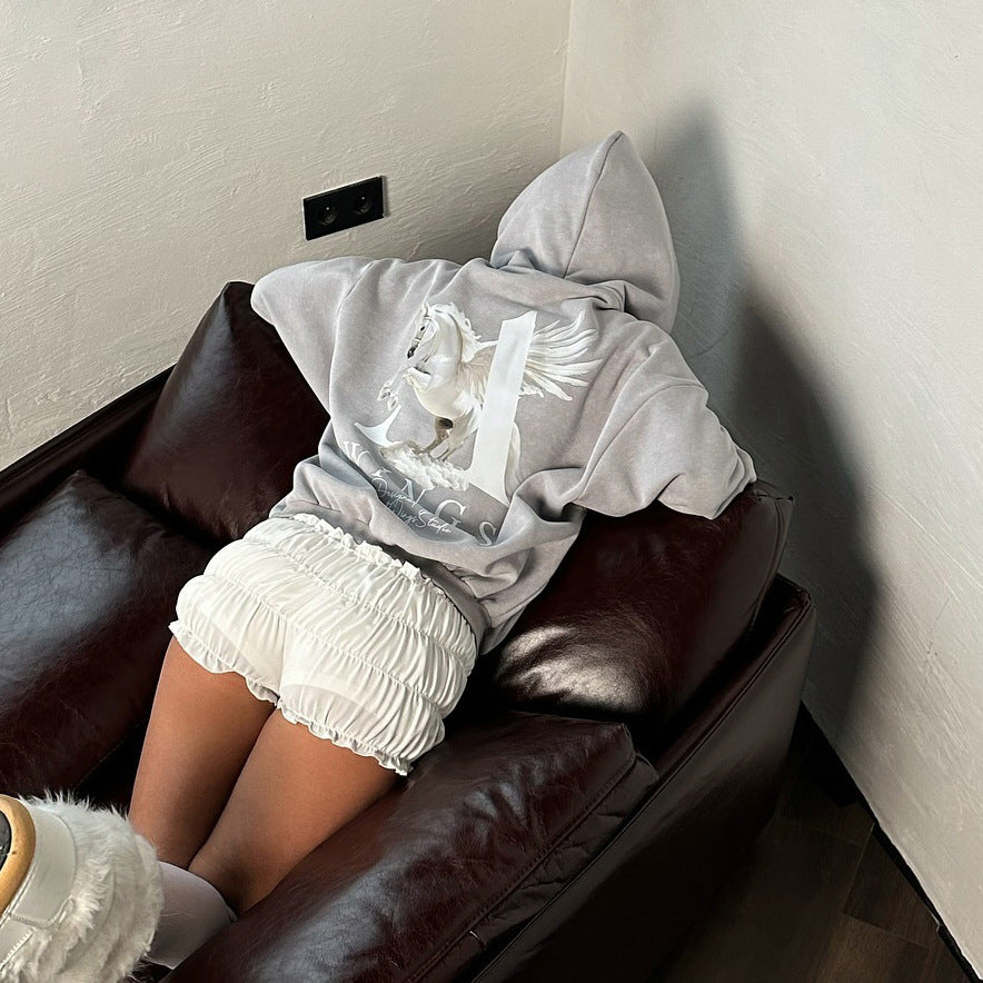 Damen Kapuzenpullover mit kreativem Pegasus-Design Drune