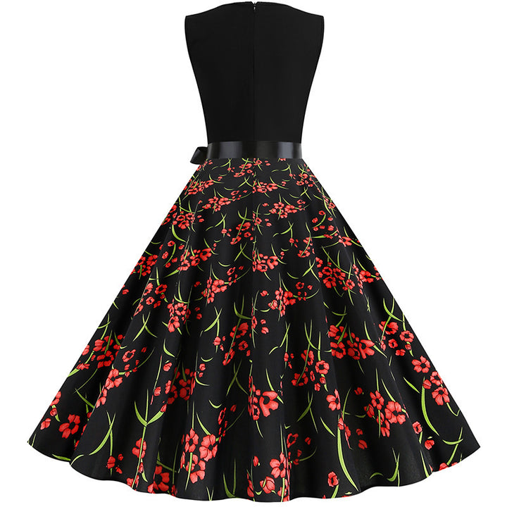 Damen Swingkleid mit floralem Muster und elegantem Schößchen Drune