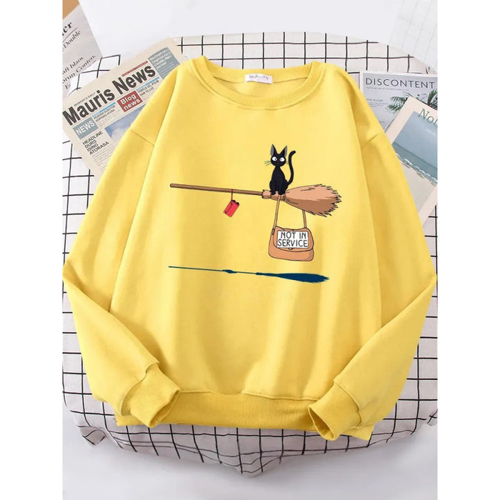 Damen Sweatshirt mit kreativem Katzenmotiv Drune