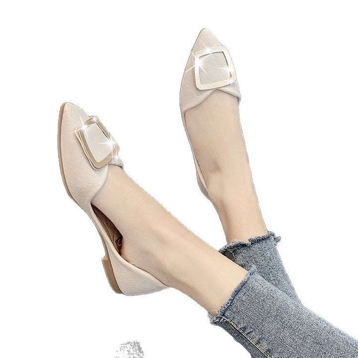 Damen elegante Ballerinas mit modischem Schnallen-Detail Drune