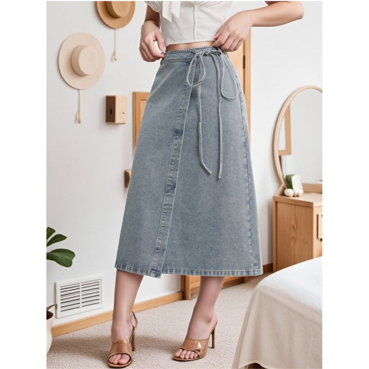 Damen Maxirock mit zeitlosem Wickeldesign und Gürteldetail Drune