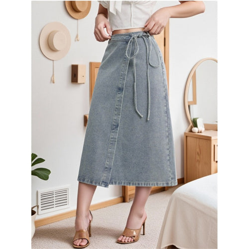 Damen Maxirock mit zeitlosem Wickeldesign und Gürteldetail Drune