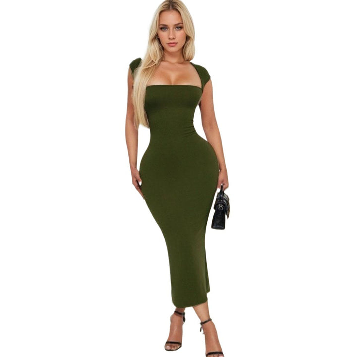 Damen figurbetontes Maxikleid mit schulterfreiem Design und elegantem Dekolleté Drune
