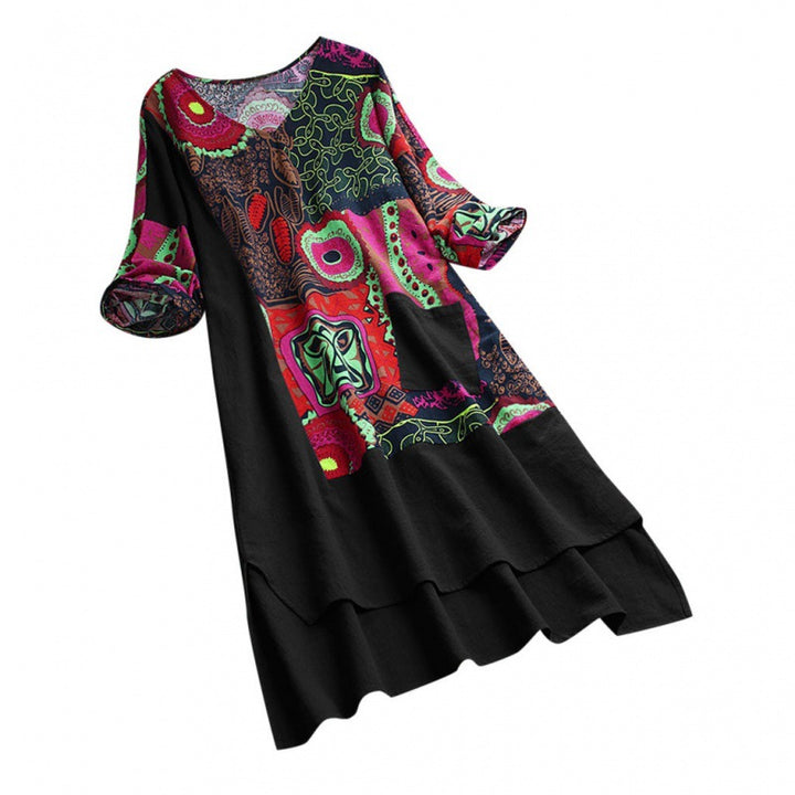 Damen Tunika mit buntem Muster und lässigem Schnitt Drune
