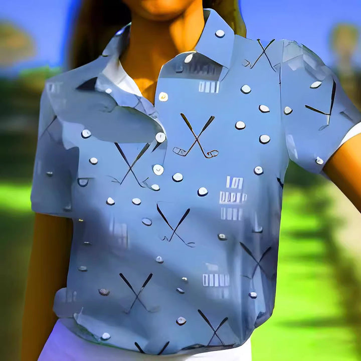 Damen Poloshirt mit modernem Golf-Muster und bequemem Schnitt Drune
