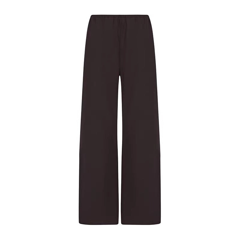 Damen weite Stoffhose mit elastischem Bund Drune