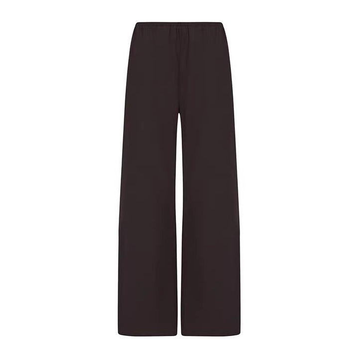 Damen weite Stoffhose mit elastischem Bund Drune