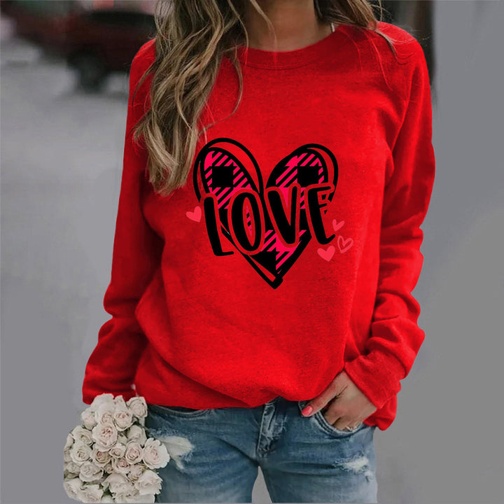 Damen Sweatshirt mit kreativem Herzdesign und lässigem Schnitt Drune