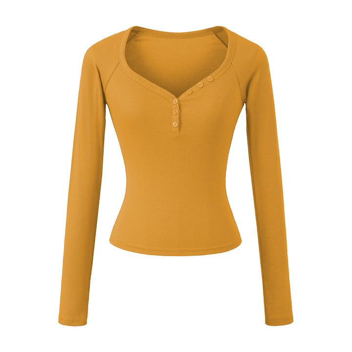 Damen Langarmshirt mit elegantem Knopfverschluss Drune