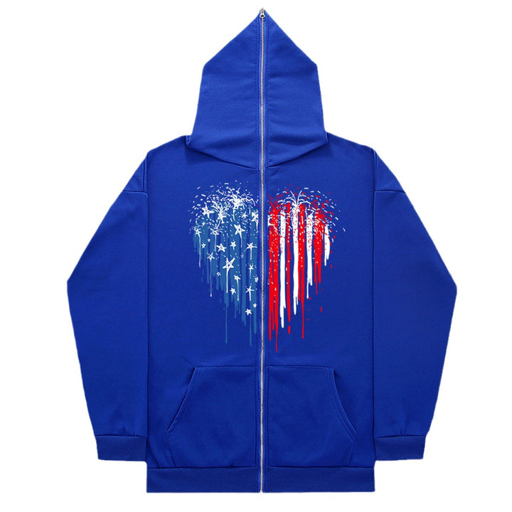 Damen Kapuzenjacke mit einzigartigem Herzmotiv und Reißverschluss Drune