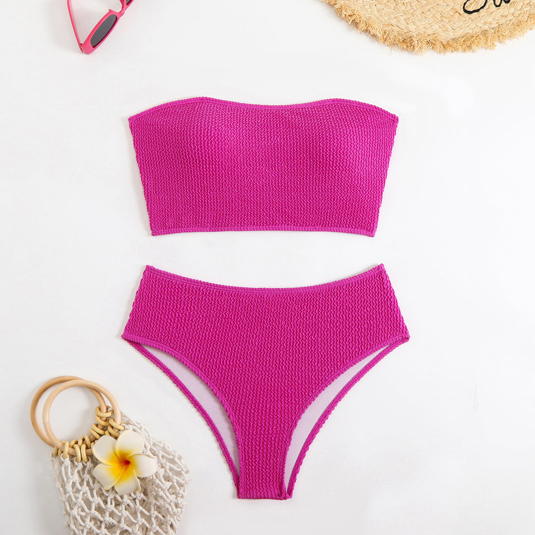 Damen Bandeau-Bikini-Set aus strukturiertem Material Drune