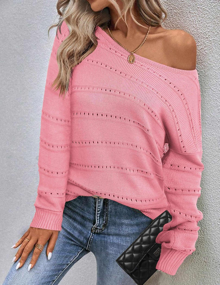 Damen Strickpullover mit luftiger Struktur und weit geschnittenem Design Drune