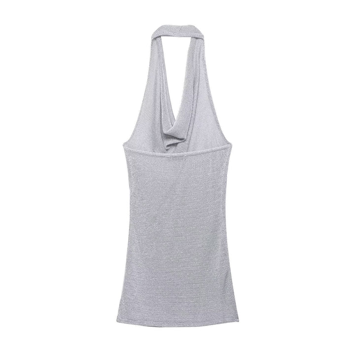 Damen Haltertop mit elegantem Wasserfallausschnitt und figurumspielendem Schnitt Drune