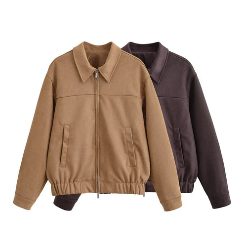Damen modische Übergangsjacke mit lässigem Reißverschluss und praktischen Taschen Drune