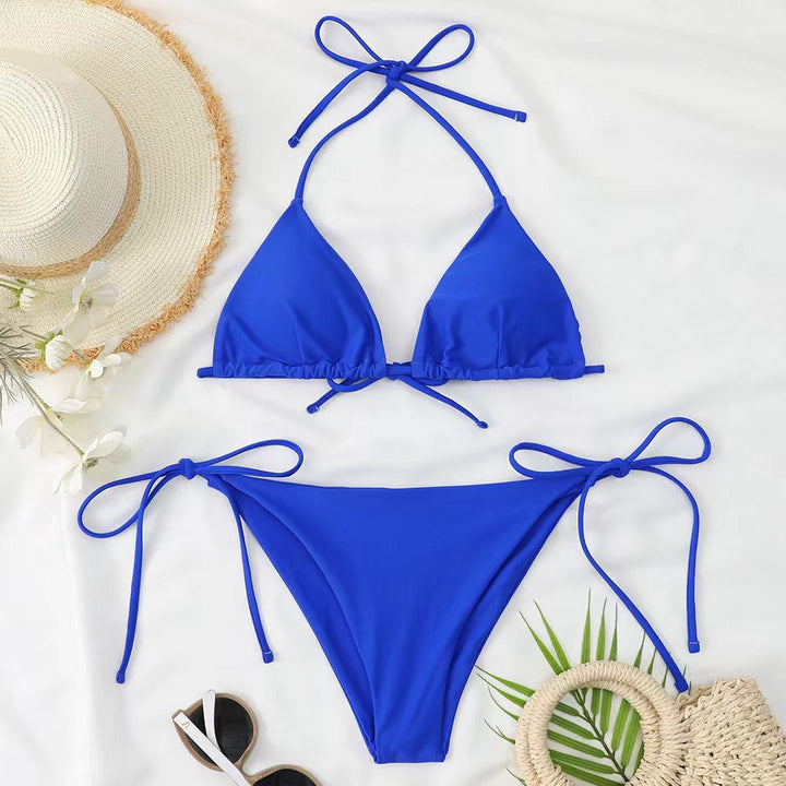 Damen Triangel-Bikini mit verstellbaren Bind Druneändern und raffinierten Details Drune