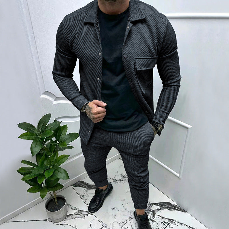 Herren Freizeitanzug mit strukturiertem Design und stilvollen Details Drune