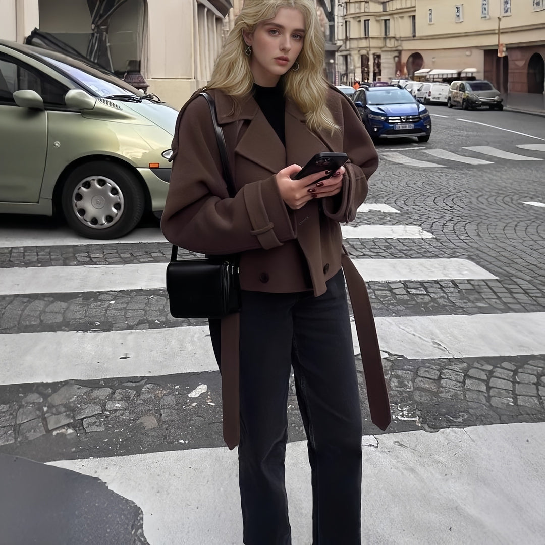 Damen lässige Oversized-Wolljacke Drune
