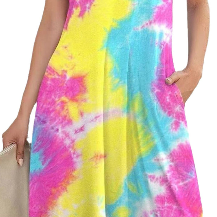 Damen T-Shirt Kleid mit modernem Tie-Dye-Design Drune