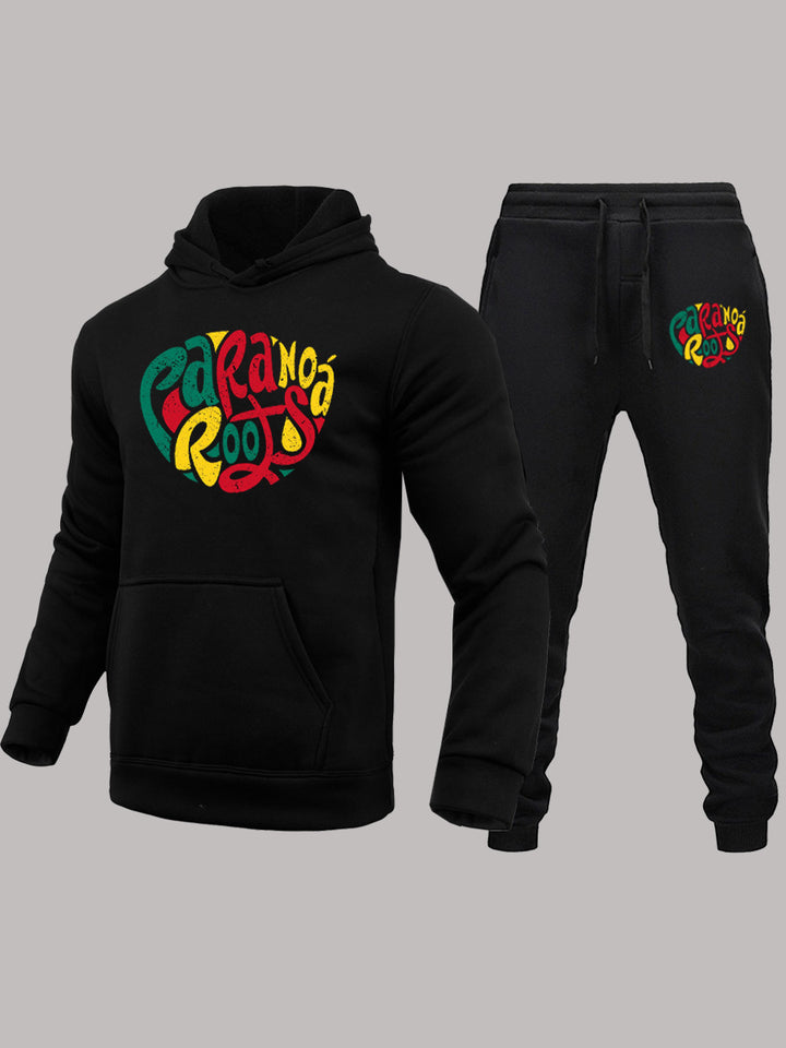 Damen lässiges Hoodie- und Jogginghose Set mit grafischem Design Drune