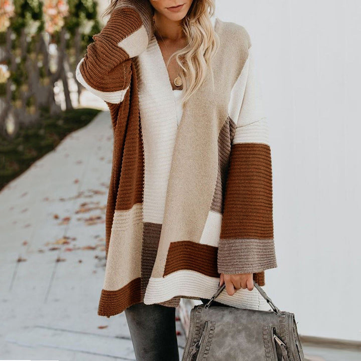 Damen lässiger Strickmantel mit asymmetrischem Schnitt Drune