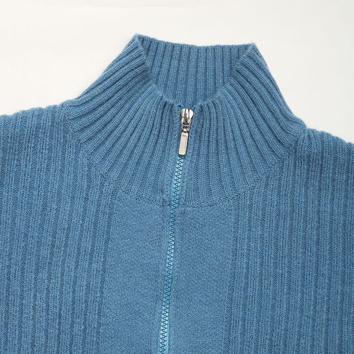 Damen Strickjacke mit hohem Kragen und Reißverschluss Drune