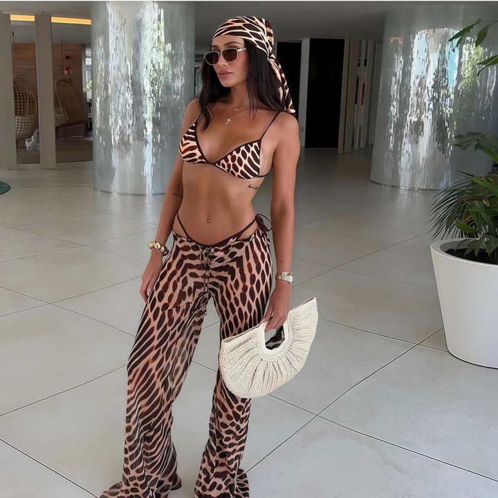 Damen Bikini-Set mit raffinierten Tiermotiven und verstellbaren Trägern Drune