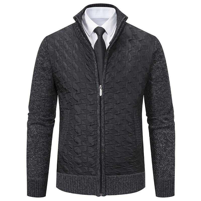 Herren stylische Strickjacke mit Steppdesign Drune