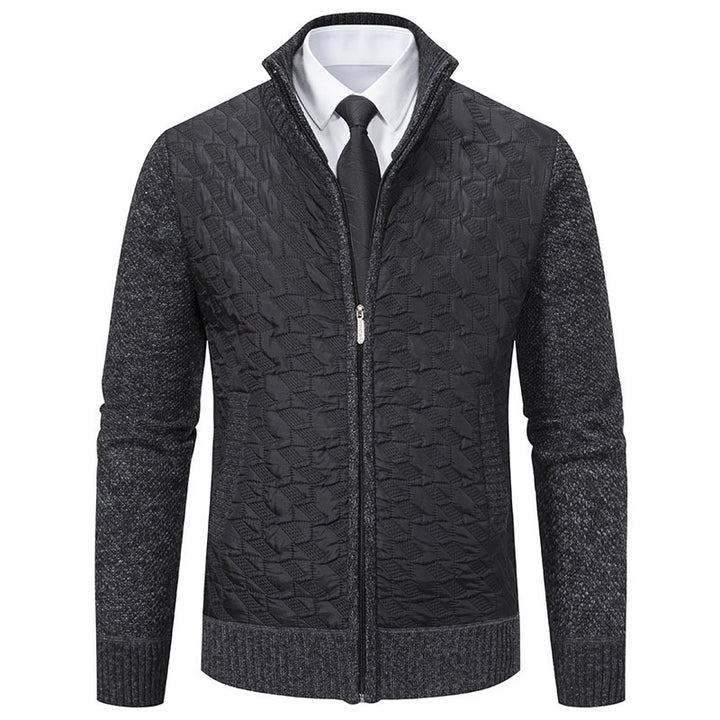 Herren stylische Strickjacke mit Steppdesign Drune
