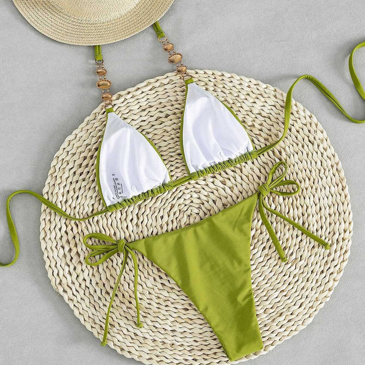 Damen Triangel-Bikini mit einzigartigen Schmuckdetails Drune