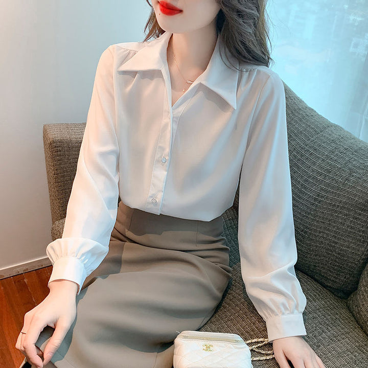 Damen elegante Bluse mit klassischen Details Drune