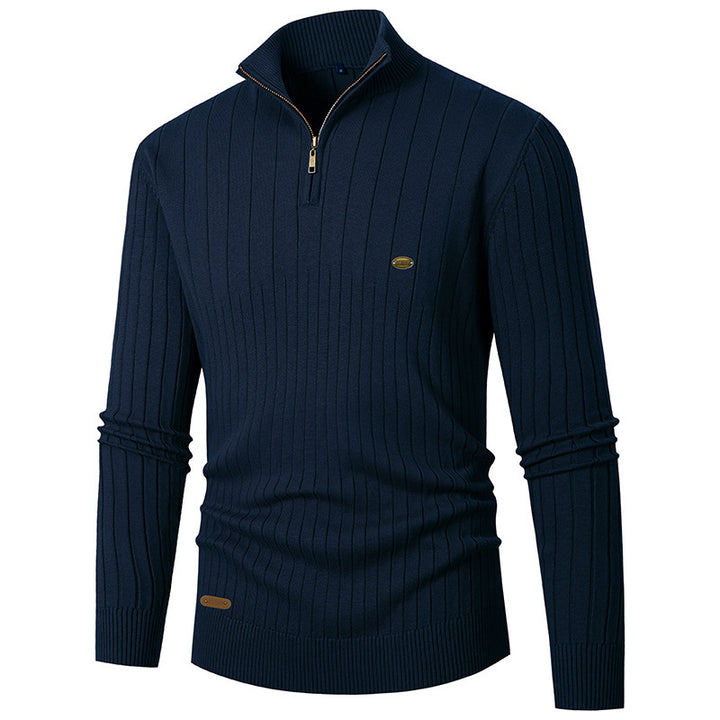 Herren Pullover mit Stehkragen und Feinstrick Drune