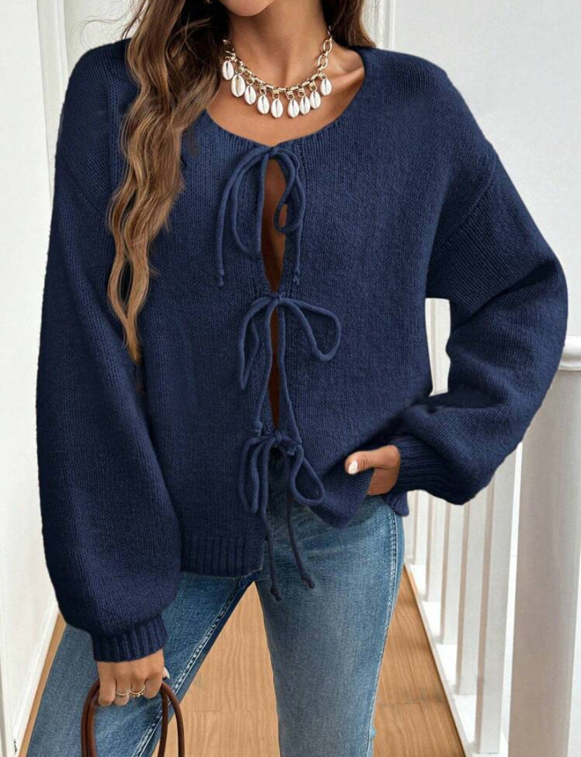 Damen Strickpullover mit raffinierten Knoten-Details Drune
