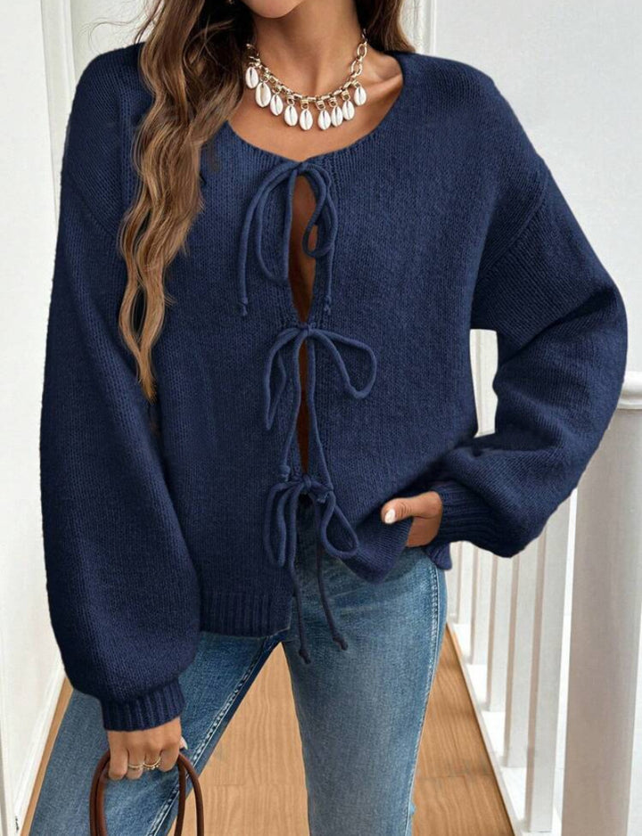 Damen Strickpullover mit raffinierten Knoten-Details Drune