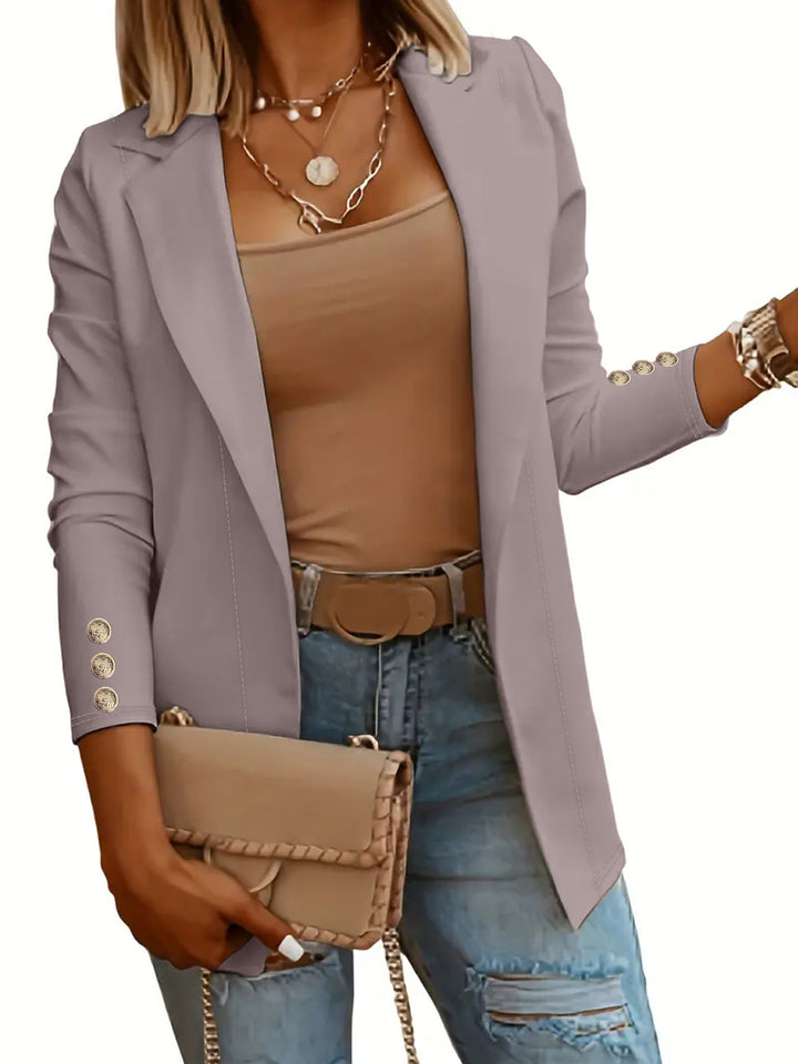 Damen Elegante Blazerjacke mit modischen Knopfdetails Drune